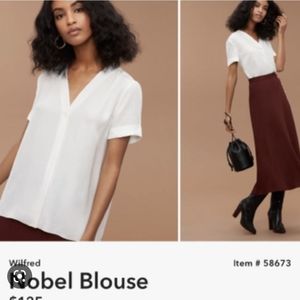 Wilfred Nobel Button Up Short Sleeve Blouse Size Large